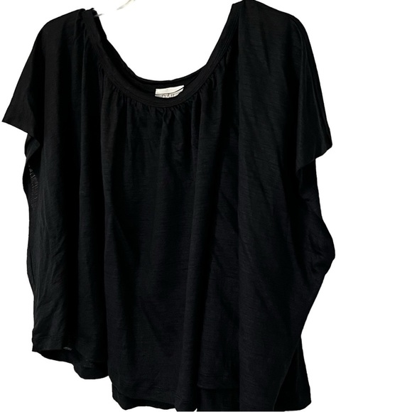 Anthropologie Deletta Pleated Boxy Top Shirt Black Small Swing Style boxy - Picture 13 of 14